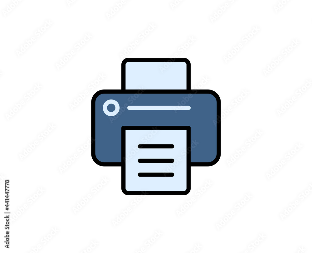 Printer line icon. Vector symbol in trendy flat style on white background. Office sing for design. Printer line icon. Vector symbol in trendy flat style on white background. Office sing for design.
