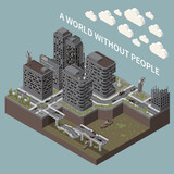 World Without People Isometric Poster
