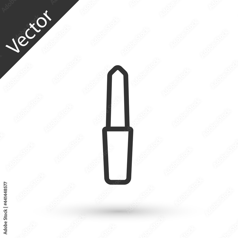 Grey line Nail file icon isolated on white background. Manicure tool. Vector Grey line Nail file icon isolated on white background. Manicure tool. Vector