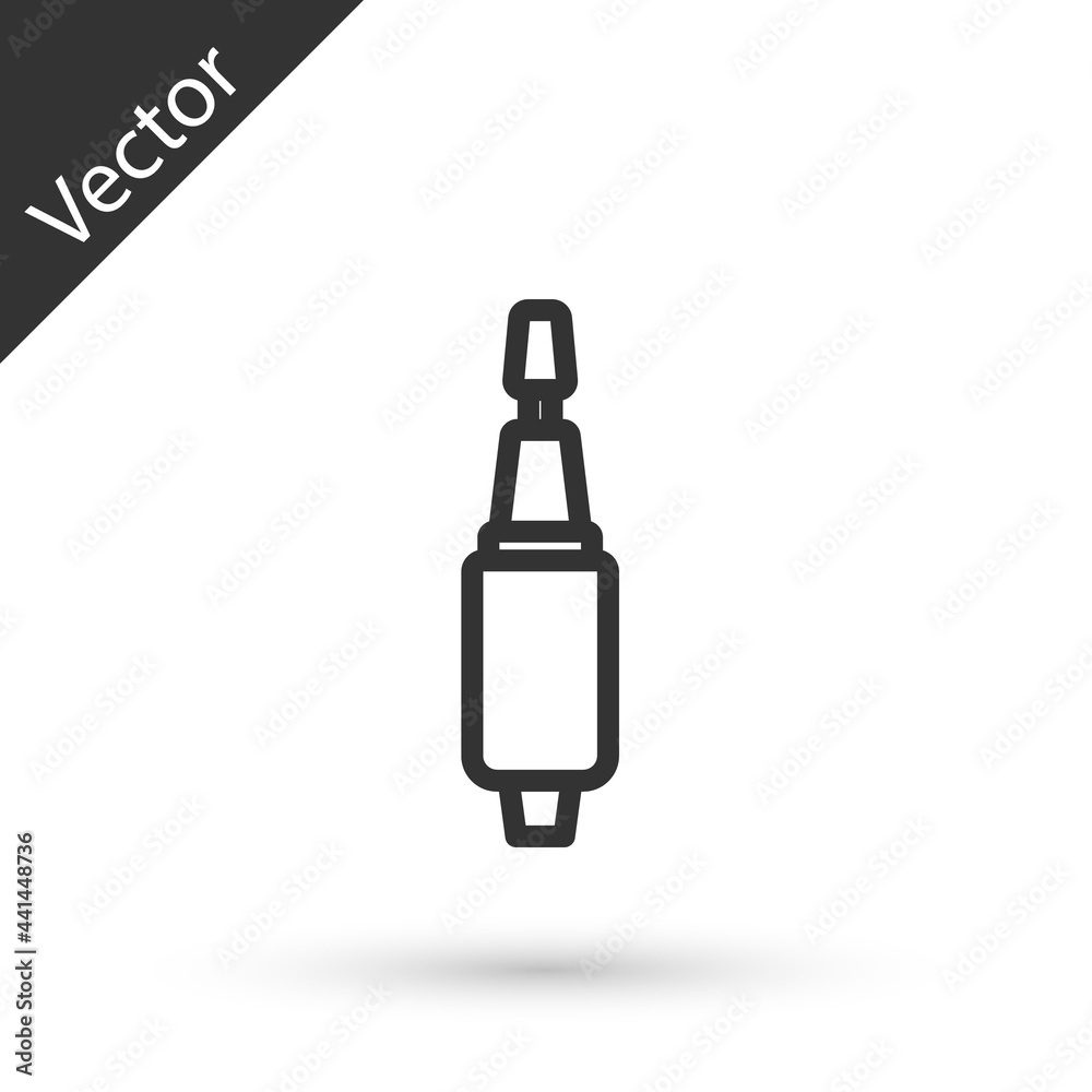Grey line Milling cutter for manicure icon isolated on white background. Apparatus for manicure. Manicure tools. Vector Grey line Milling cutter for manicure icon isolated on white background. Apparatus for manicure. Manicure tools. Vector