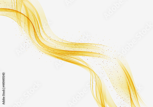 Golden wavy lines Smoky wave golden flow