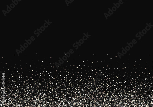 Vector greeting card with rose gold foil confetti on a dark background