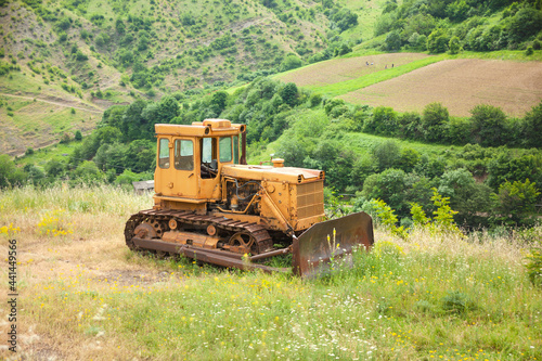 tractor in mountain