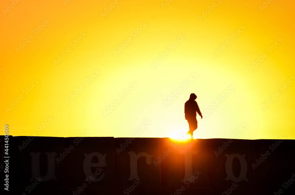 silhouette of a person in the sunset silhouette of a person in the sunset