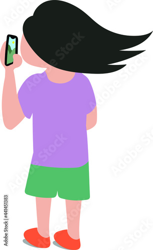 Girl Travelling around the world with Smartphone in hand taking pictures of Nature. Travel Photography, Nature Photography with Mobile Phone.