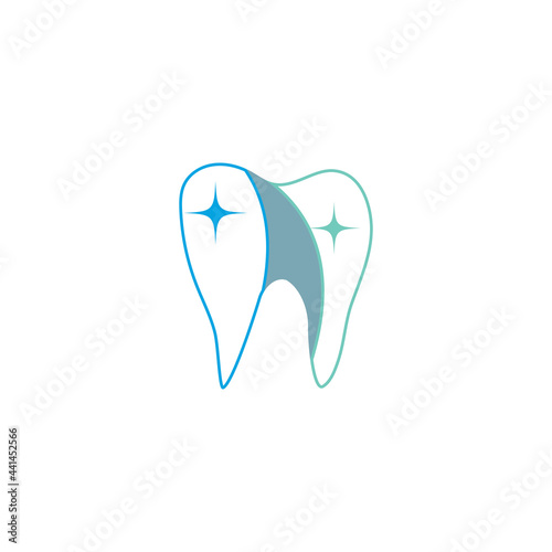 Tooth Teeth Dentist Dental dentistry with Stars logo design