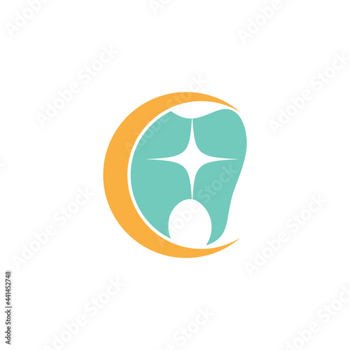 Tooth Teeth Dentist Dental dentistry with Stars logo design