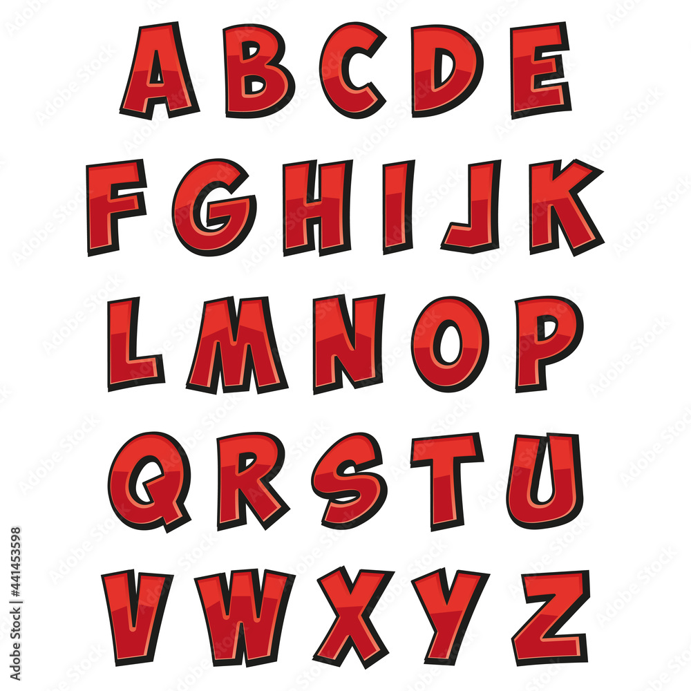 All the letters of the English alphabet in the same style. All the letters of the English alphabet in the same style.
