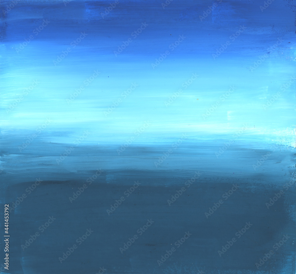 Fototapeta premium hand drawn gouache blue sea background