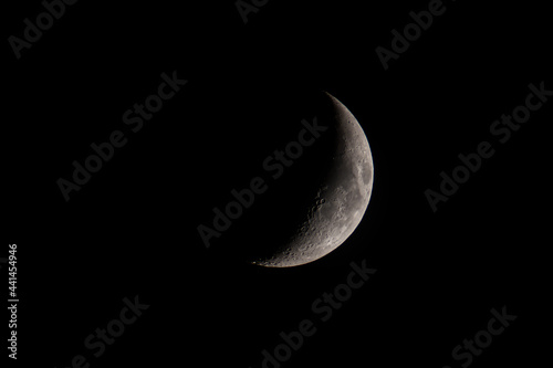 Crescent moon seen from the northern hemisphere in Germany / Europe photo