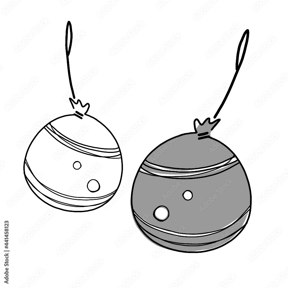 hand drawn illustration of two water balloons in simple icon drawing