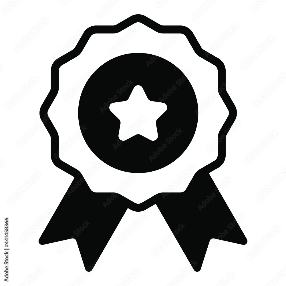 badge, award black filled line icon, vector design usa independence day icon. badge, award black filled line icon, vector design usa independence day icon.