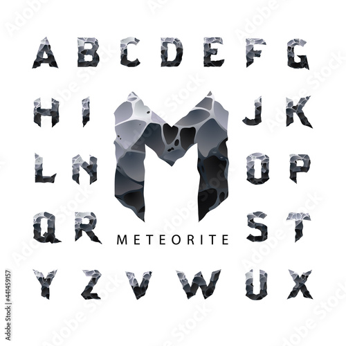 Hand-drawn vector decorative font "Meteorite"