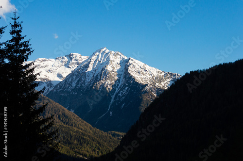 Mountain peak on the italian alps in Valle d'Aosta on the trekking trail "Monte Rosa Randò"
