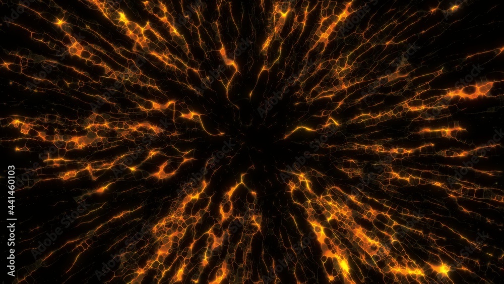 Fototapeta premium Particles shockwave turbulent vortex . Swirl sparkles explosion background