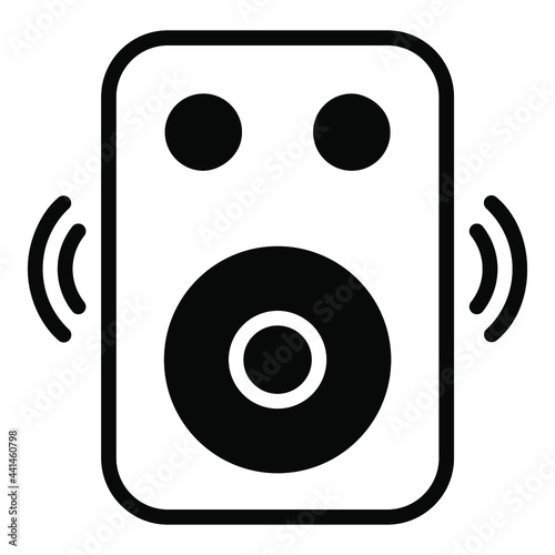 speaker, woofer black filled line icon, vector design usa independence day icon.