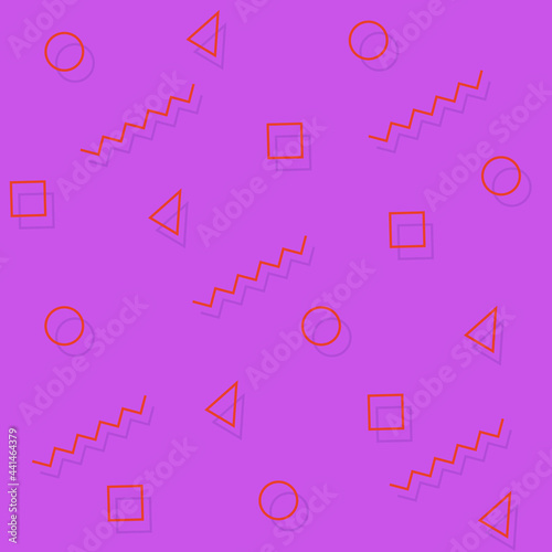 Abstract geometric memphis background. Fashion 80s-90s trends designs, Retro funky. Vector illustration.
