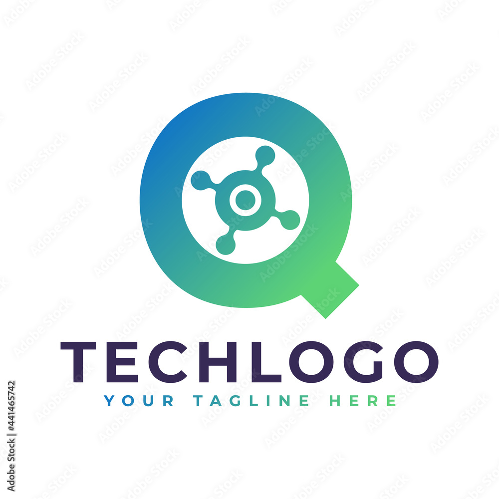 Tech Letter Q Logo. Green Geometric Shape with Dot Circle Connected as Network Logo Vector. Usable for Business and Technology Logos. Tech Letter Q Logo. Green Geometric Shape with Dot Circle Connected as Network Logo Vector. Usable for Business and Technology Logos.