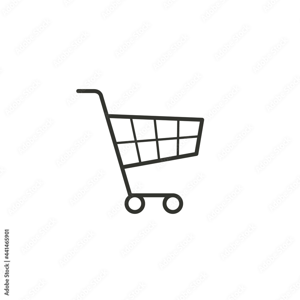 Shopping cart icon, Vector isolated simple push cart symbol Shopping cart icon, Vector isolated simple push cart symbol