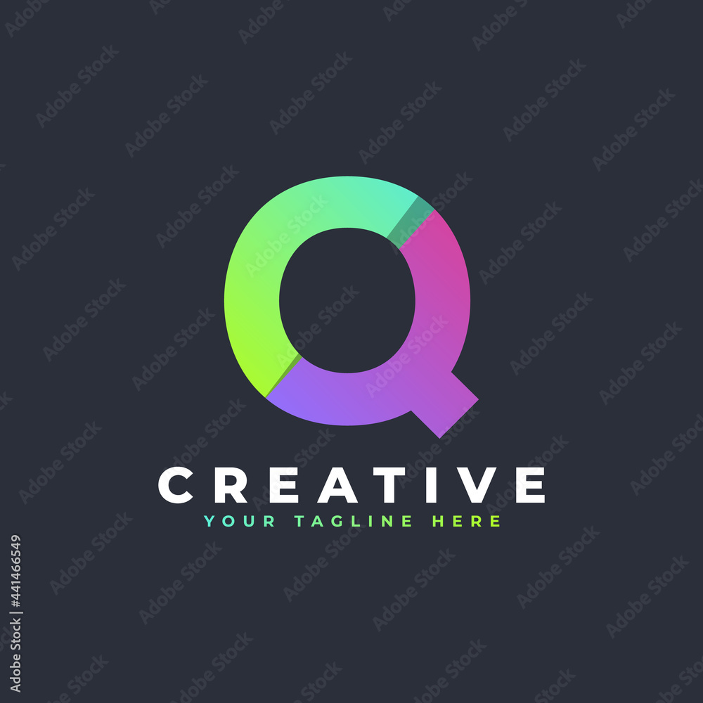 Creative Initial Letter Q Logo. Green and Purple Geometric Shape. Usable for Business and Branding Logos. Flat Vector Logo Design Template Element. Creative Initial Letter Q Logo. Green and Purple Geometric Shape. Usable for Business and Branding Logos. Flat Vector Logo Design Template Element.