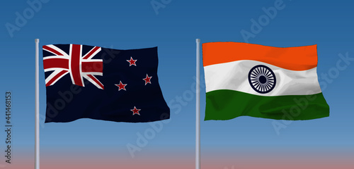 インドとニュージーランドの国旗