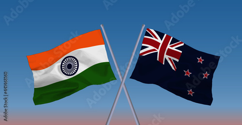 インドとニュージーランドの国旗