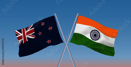 インドとニュージーランドの国旗