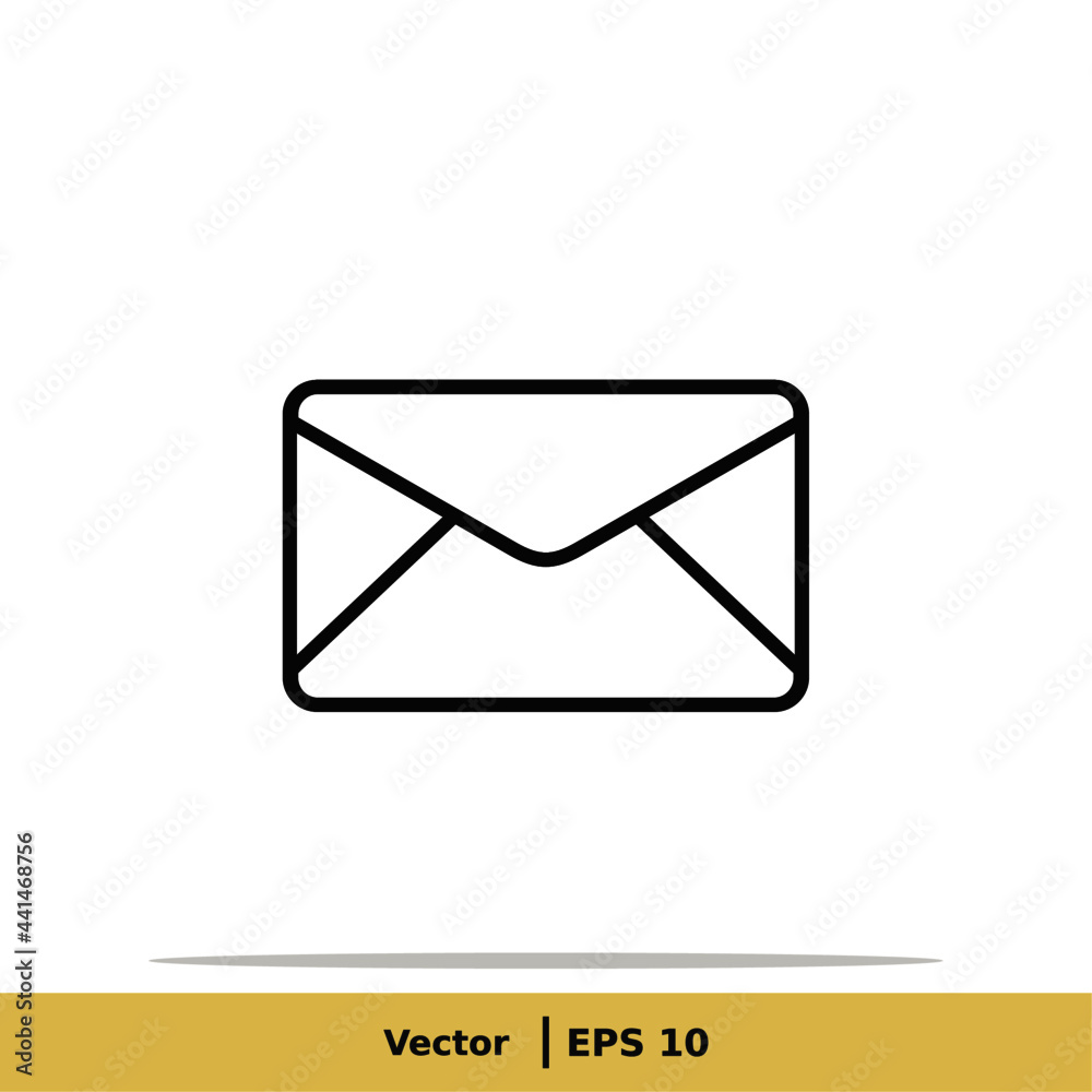 Mail, Message, Letter and Inbox Icon Illustration Logo Template. Envelope Sign Symbol. Vector Line Icon EPS 10