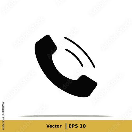 Phone Icon Illustration Logo Template. Call Sign Symbol. Vector Line Icon EPS 10