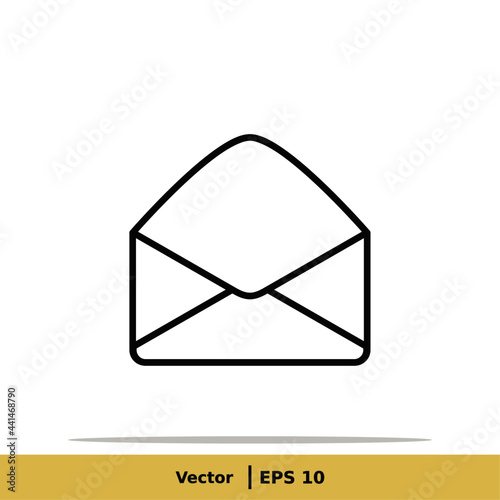 Mail, Message, Letter and Inbox Icon Illustration Logo Template. Envelope Sign Symbol. Vector Line Icon EPS 10