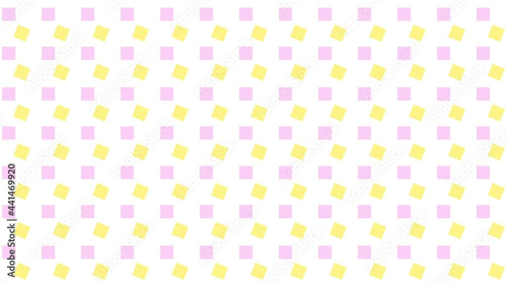 ピンク色と黄色の正方形白背景アニメーション ピンク色と黄色の正方形白背景アニメーション
