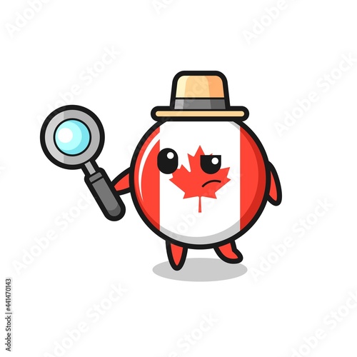 canada flag badge detective character is analyzing a case