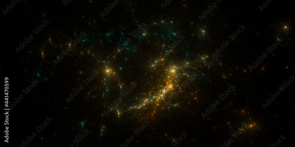 Naklejka premium Banner Star field background . Starry outer space background texture . Colorful Starry Night Sky Outer Space background. 3D illustration 