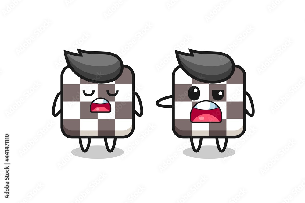 illustration of the argue between two cute chess board characters illustration of the argue between two cute chess board characters