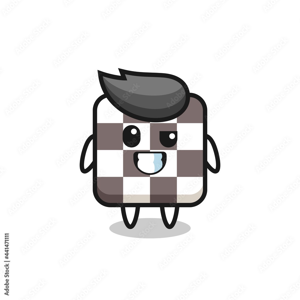 cute chess board mascot with an optimistic face cute chess board mascot with an optimistic face