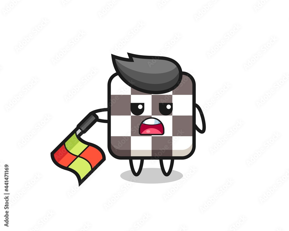 chess board character as line judge hold the flag down at a 45 degree angle chess board character as line judge hold the flag down at a 45 degree angle