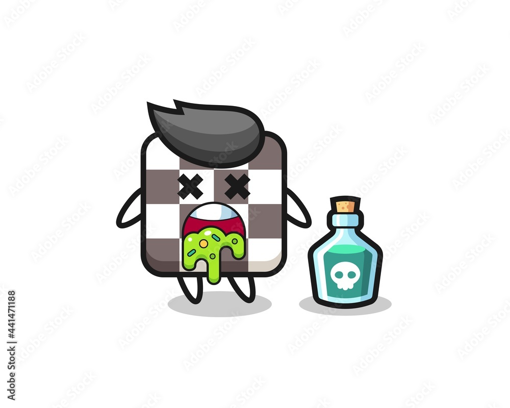 illustration of an chess board character vomiting due to poisoning illustration of an chess board character vomiting due to poisoning