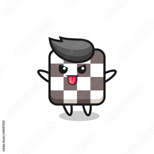 naughty chess board character in mocking pose