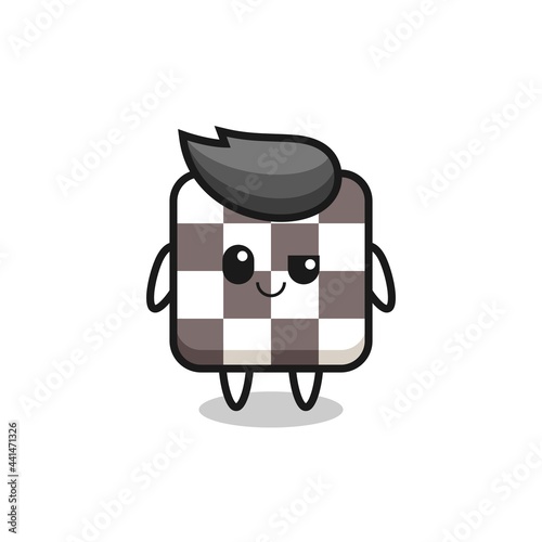 chess board cartoon with an arrogant expression