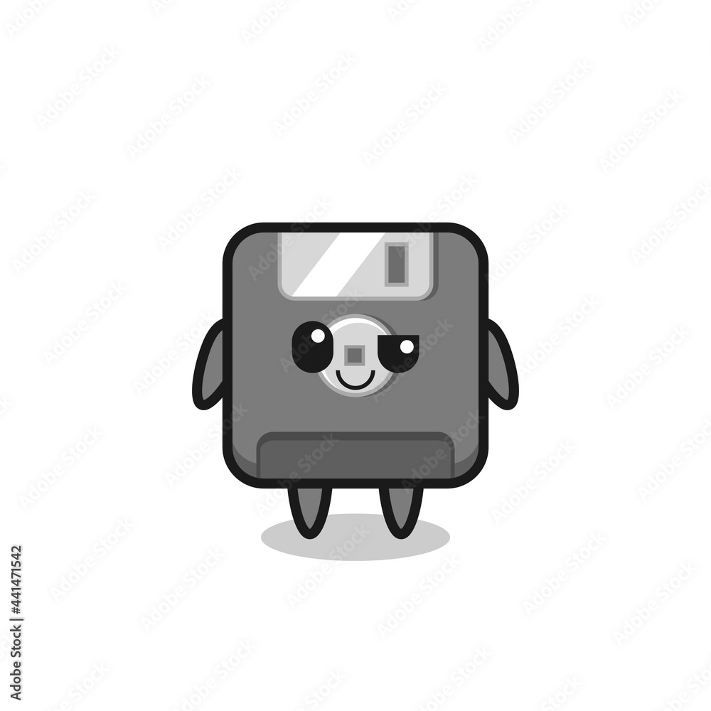 floppy disk cartoon with an arrogant expression floppy disk cartoon with an arrogant expression