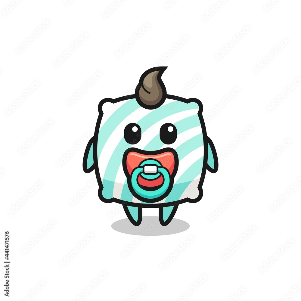 baby pillow cartoon character with pacifier