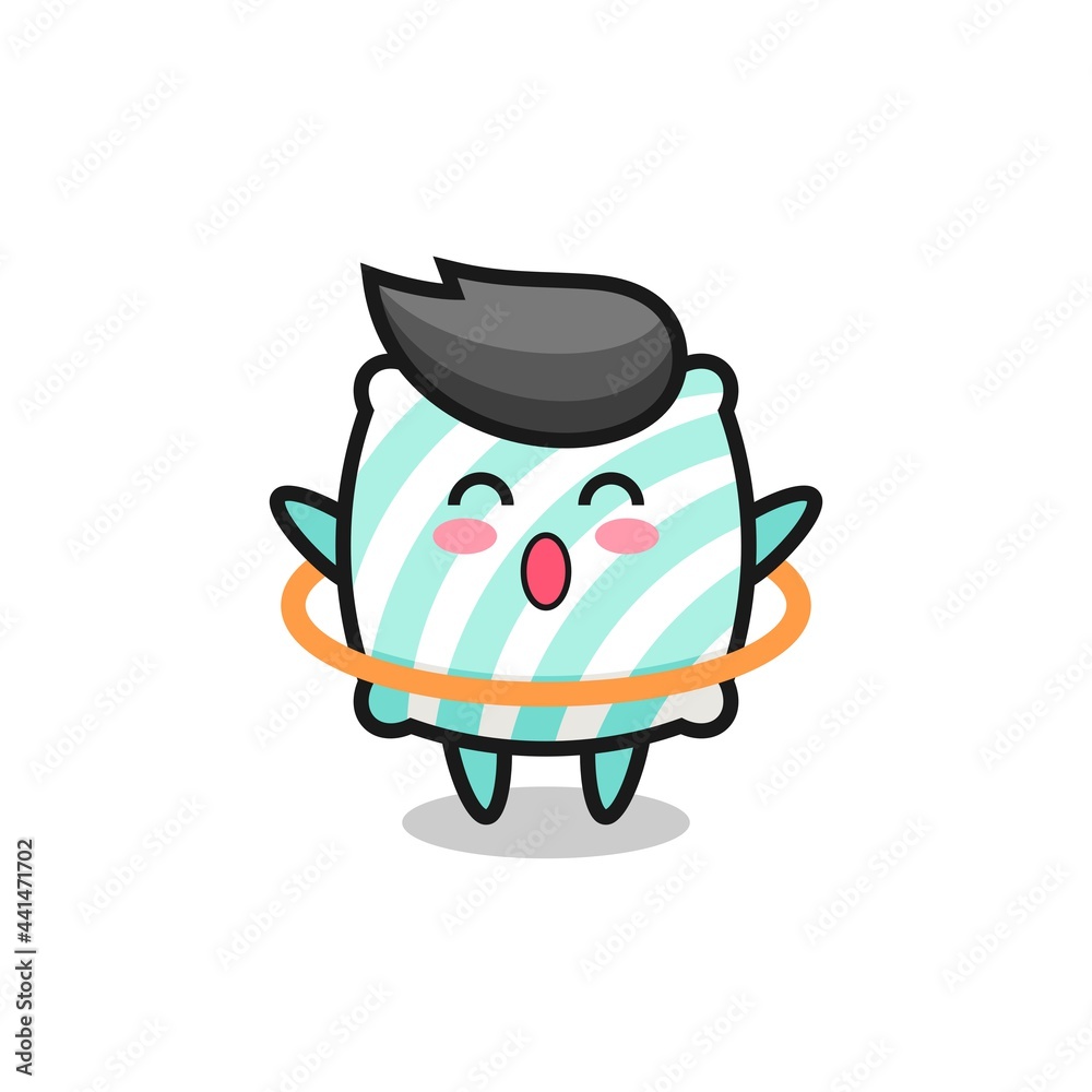 cute pillow cartoon is playing hula hoop cute pillow cartoon is playing hula hoop