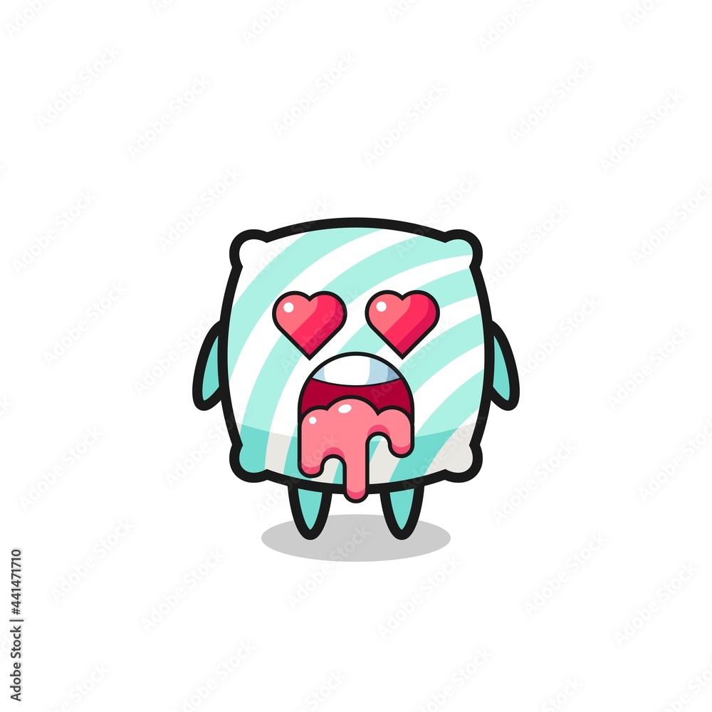 the falling in love expression of a cute pillow with heart shaped eyes the falling in love expression of a cute pillow with heart shaped eyes