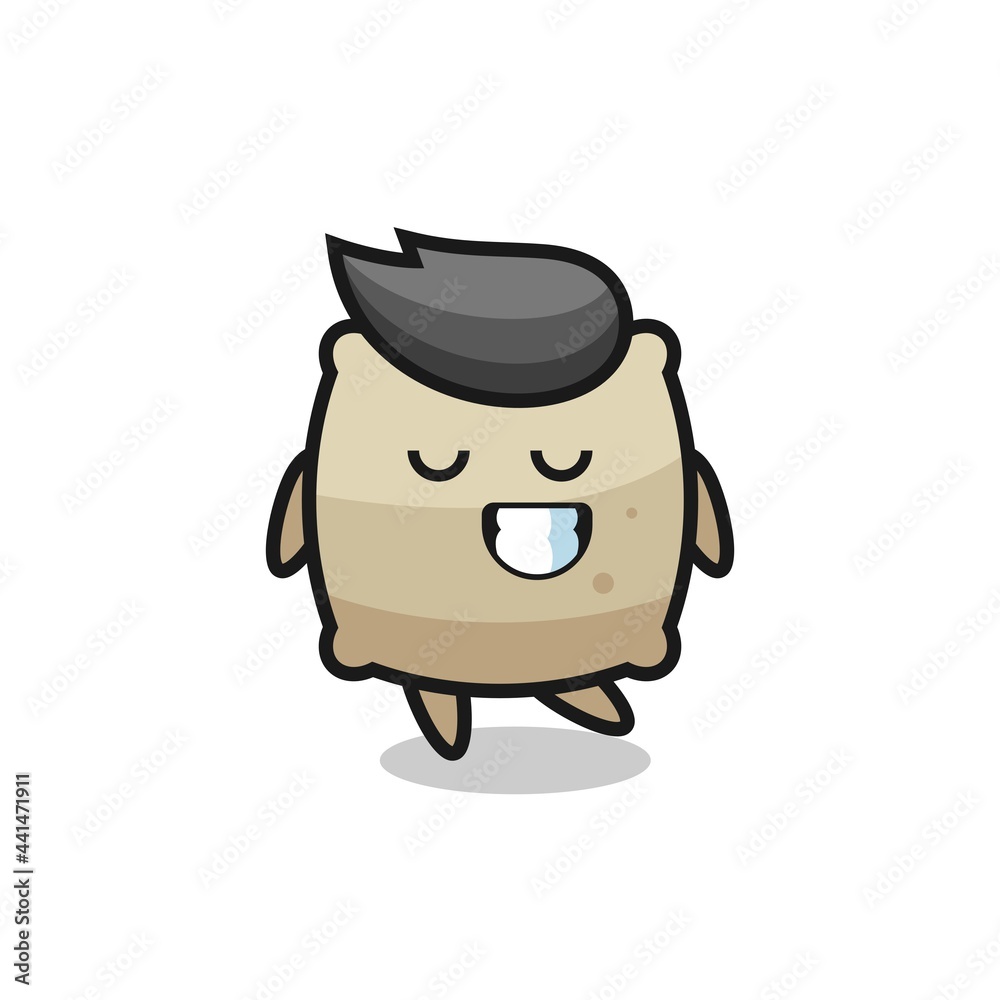 sack cartoon illustration with a shy expression sack cartoon illustration with a shy expression