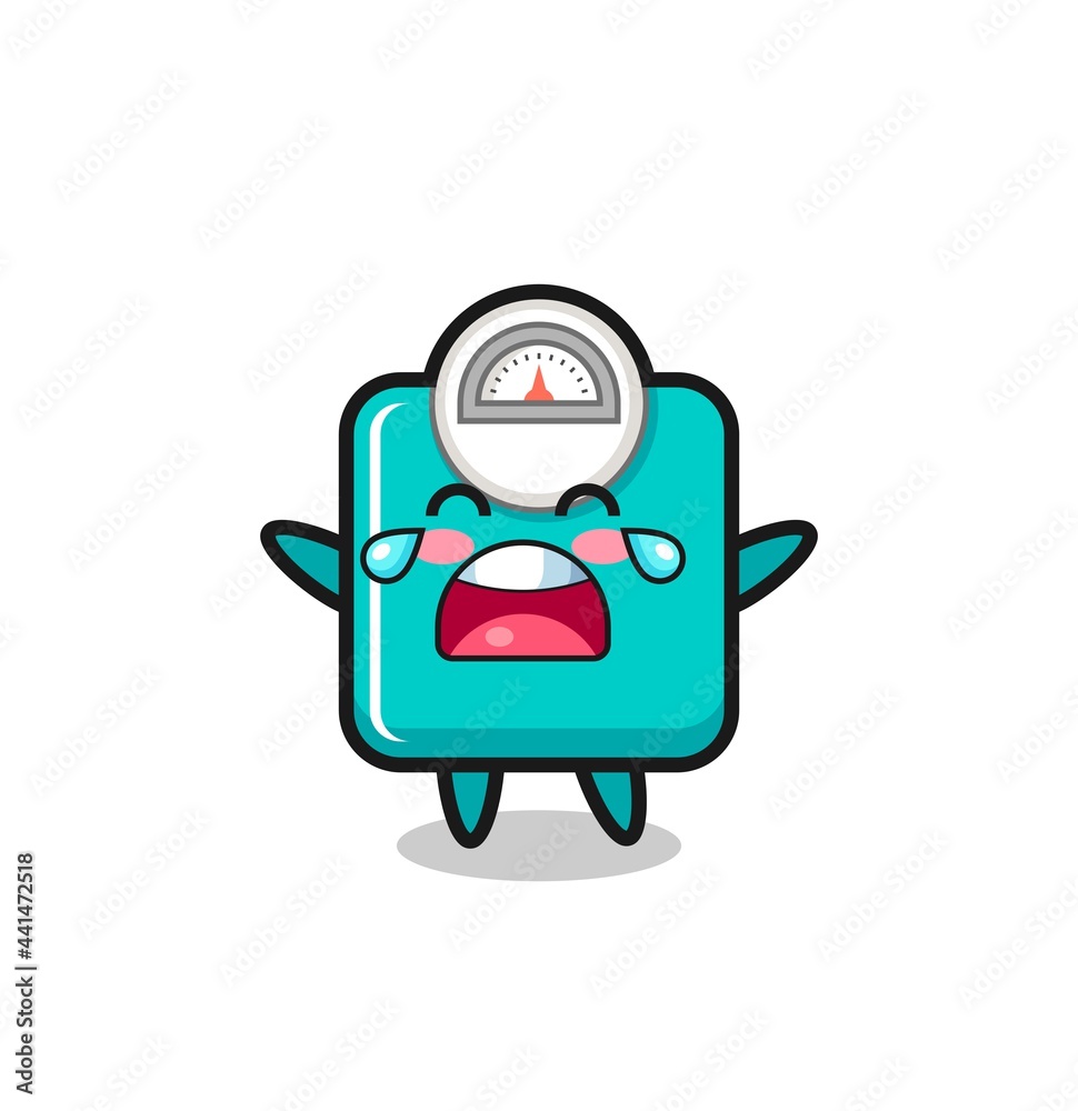 the illustration of crying weight scale cute baby the illustration of crying weight scale cute baby