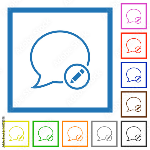Edit message flat framed icons