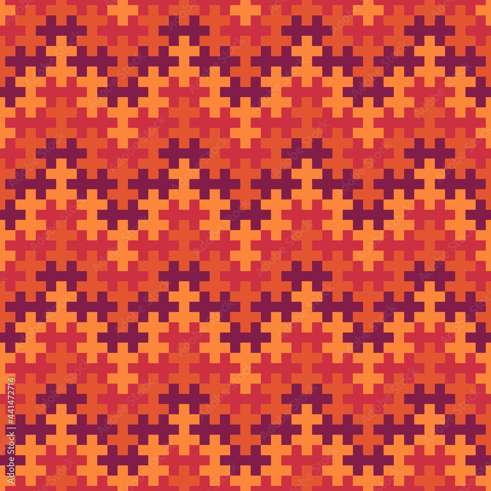 Seamless pattern. Ethnic backdrop. Mosaic tiles. Folk wallpaper. Tribal ornament. Geometric image. Ethnical motif. Surface texture. Textile print. Abstract background. Sayagata illustration. Vector.