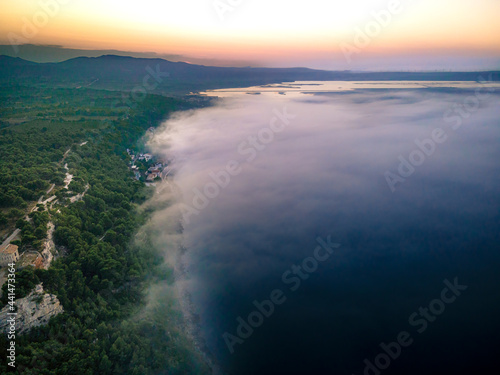 Horizon and smog with drone
