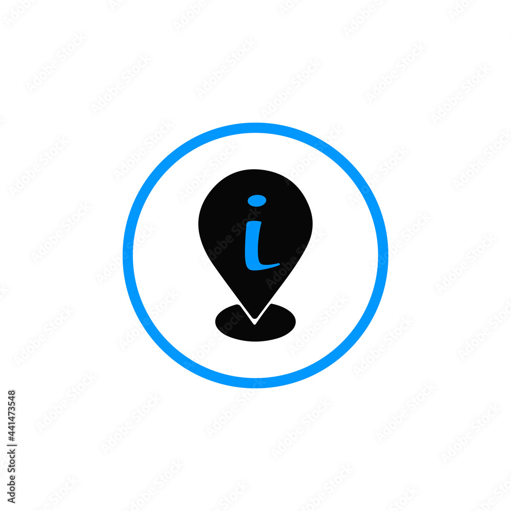 Location and address info icon vector in circle Location and address info icon vector in circle