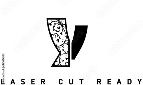 Laser cut Cyrillic буква У Ornamental Decorative Alphabet die cut cutting